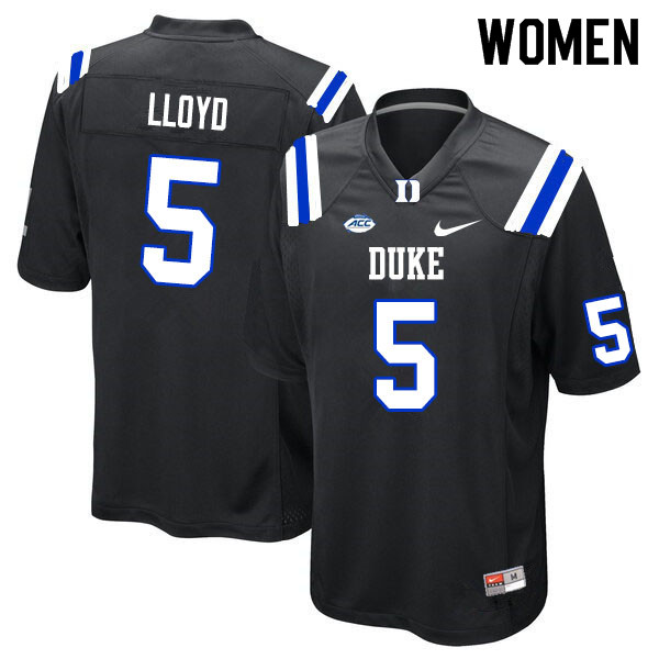Women #5 Johnathan Lloyd Duke Blue Devils College Football Jerseys Sale-Black